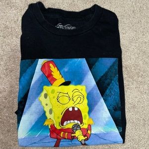 Size Small in Womans. SpongeBob 2020 black short sleeve T shirt. 100% cotton.